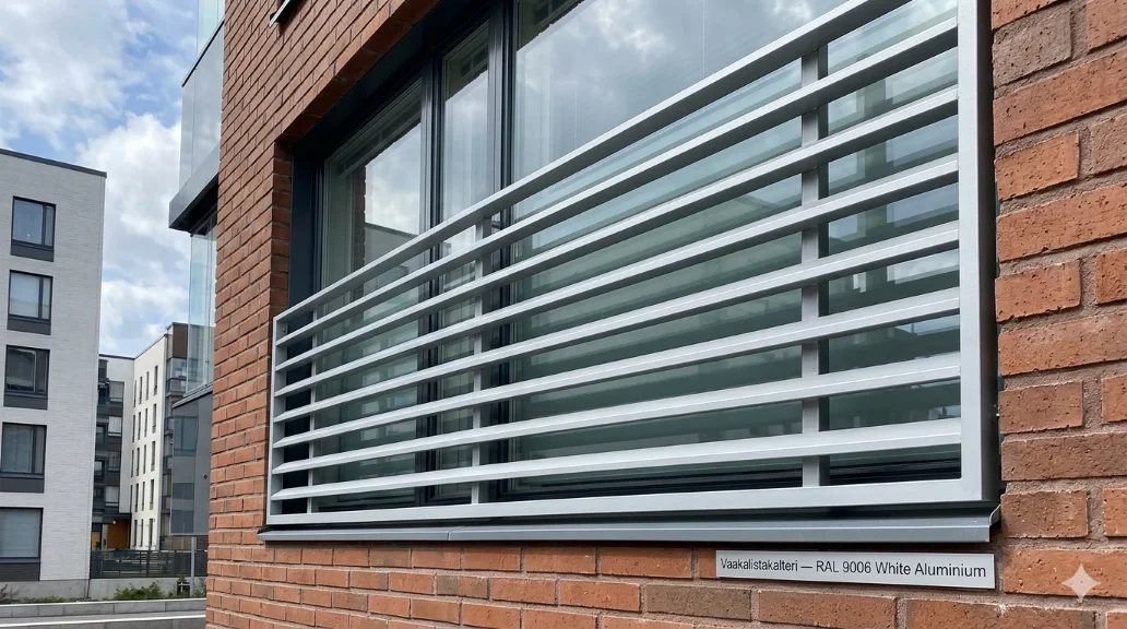 Vaakalistakalteri &mdash; RAL 9006 White Aluminium